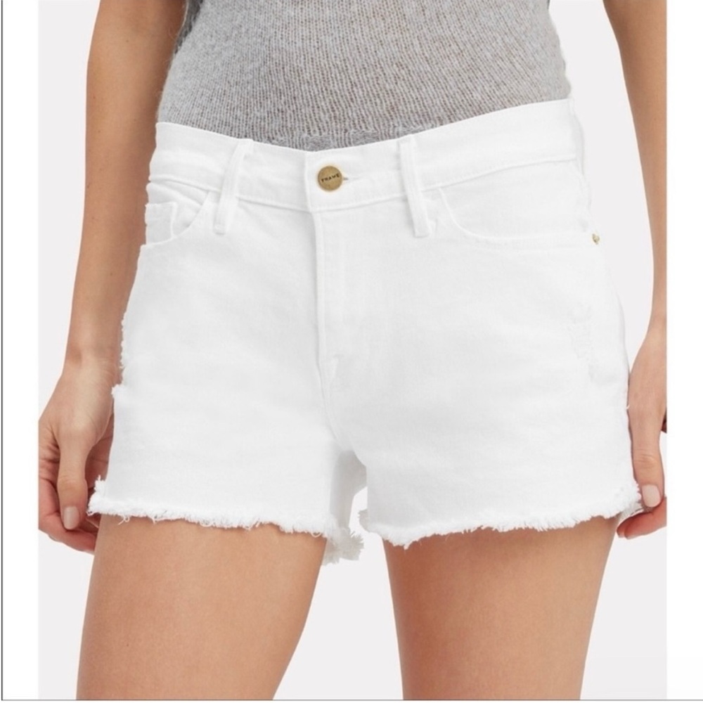 Frame Denim Le Cutoff White Jean Shorts